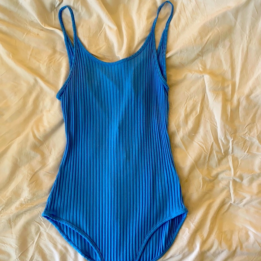 Baby Blue Robbed Bodysuit Never Worn with tags!
